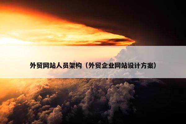 外贸网站人员架构（外贸企业网站设计方案）