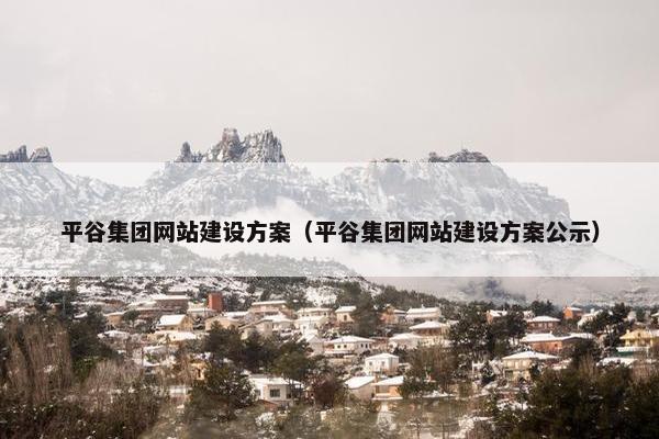 平谷集团网站建设方案（平谷集团网站建设方案公示）