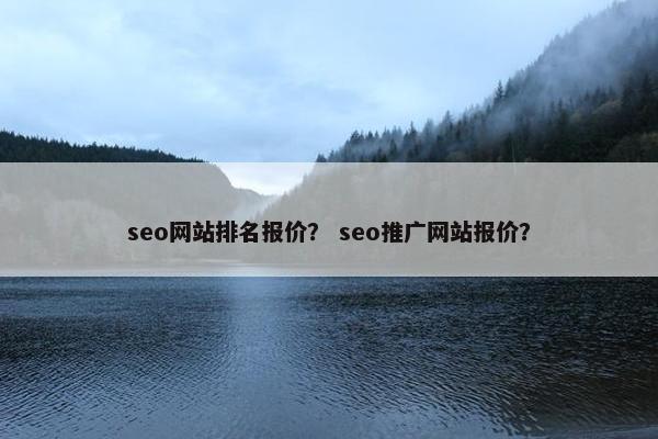 seo网站排名报价？ seo推广网站报价？