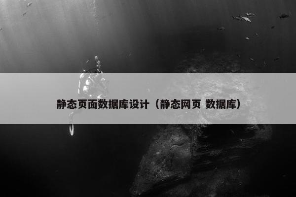 静态页面数据库设计（静态网页 数据库）