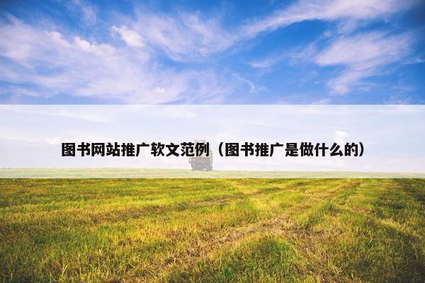 图书网站推广软文范例（图书推广是做什么的）