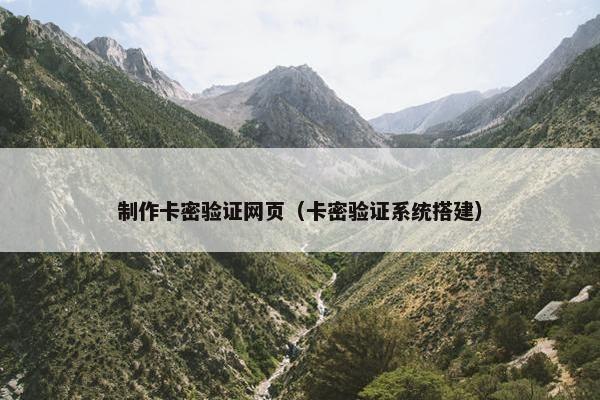 制作卡密验证网页（卡密验证系统搭建）