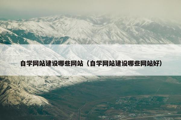 自学网站建设哪些网站（自学网站建设哪些网站好）