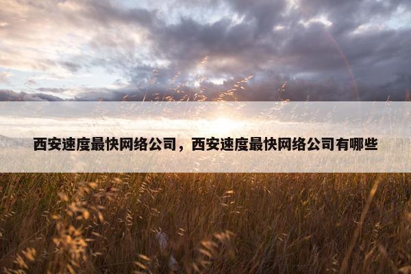 西安速度最快网络公司，西安速度最快网络公司有哪些