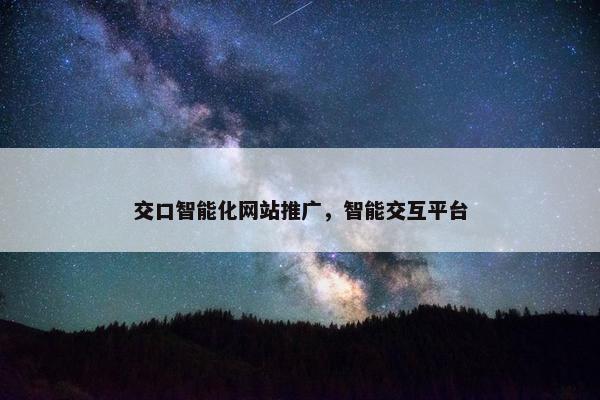 交口智能化网站推广，智能交互平台