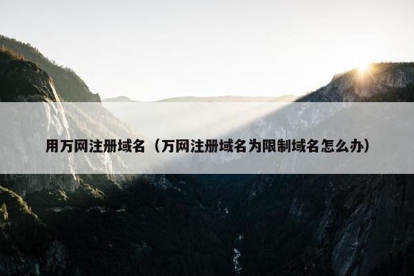 用万网注册域名（万网注册域名为限制域名怎么办）