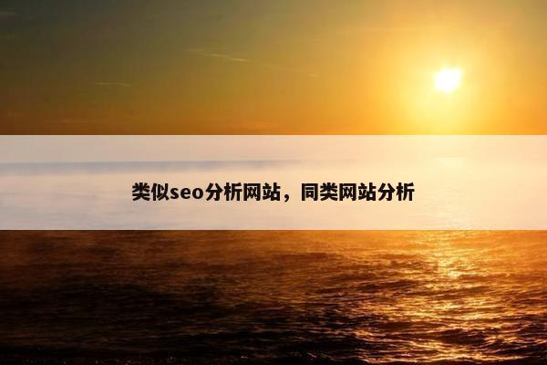类似seo分析网站，同类网站分析