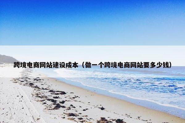 跨境电商网站建设成本（做一个跨境电商网站要多少钱）