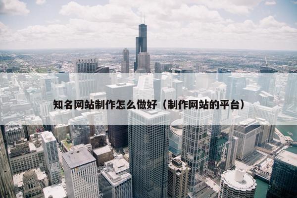 知名网站制作怎么做好（制作网站的平台）