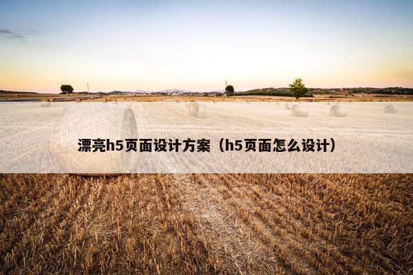 漂亮h5页面设计方案（h5页面怎么设计）