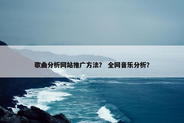 歌曲分析网站推广方法？ 全网音乐分析？