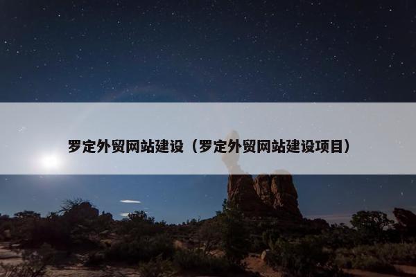 罗定外贸网站建设（罗定外贸网站建设项目）