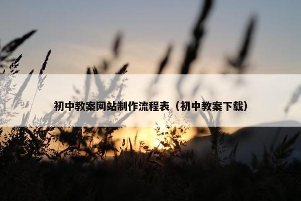 初中教案网站制作流程表（初中教案下载）