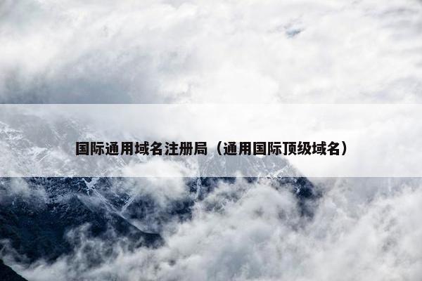 国际通用域名注册局（通用国际顶级域名）