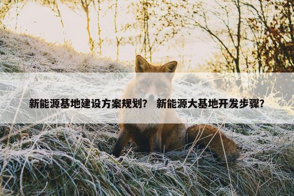 新能源基地建设方案规划？ 新能源大基地开发步骤？