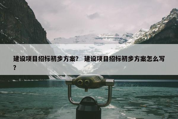 建设项目招标初步方案？ 建设项目招标初步方案怎么写？