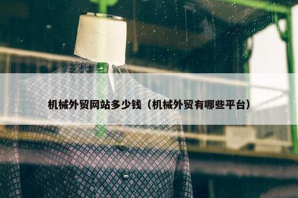 机械外贸网站多少钱（机械外贸有哪些平台）