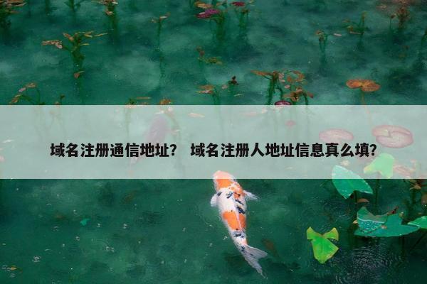 域名注册通信地址？ 域名注册人地址信息真么填？