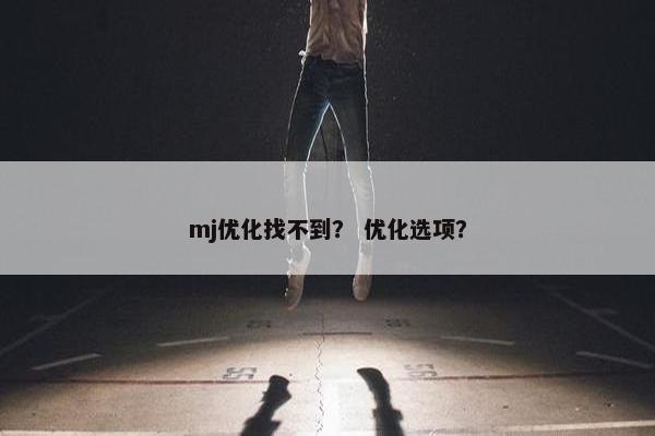 mj优化找不到？ 优化选项？