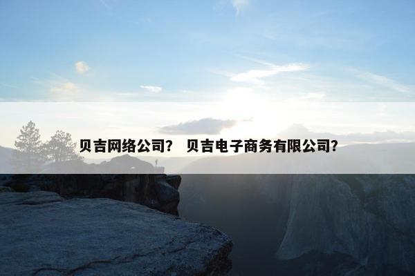 贝吉网络公司？ 贝吉电子商务有限公司？