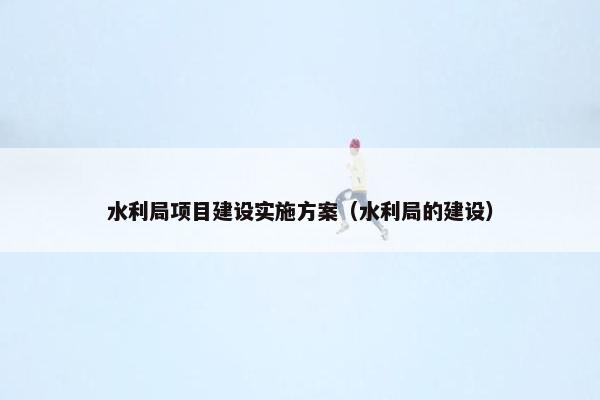 水利局项目建设实施方案（水利局的建设）