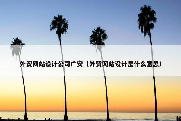 外贸网站设计公司广安（外贸网站设计是什么意思）