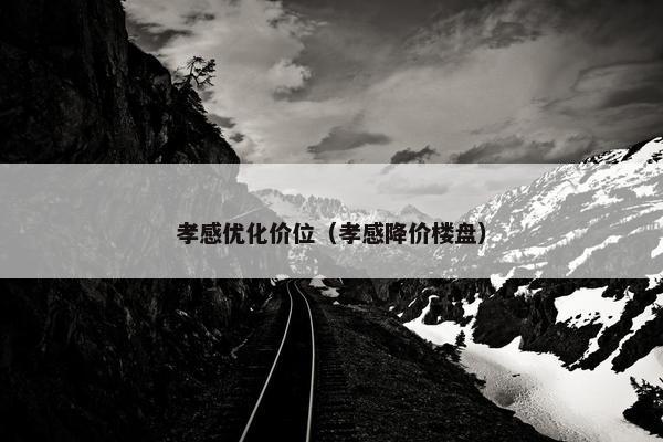 孝感优化价位（孝感降价楼盘）