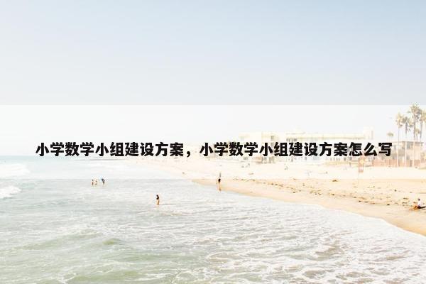 小学数学小组建设方案，小学数学小组建设方案怎么写