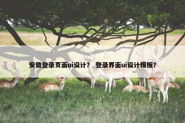 安徽登录页面ui设计？ 登录界面ui设计模板？