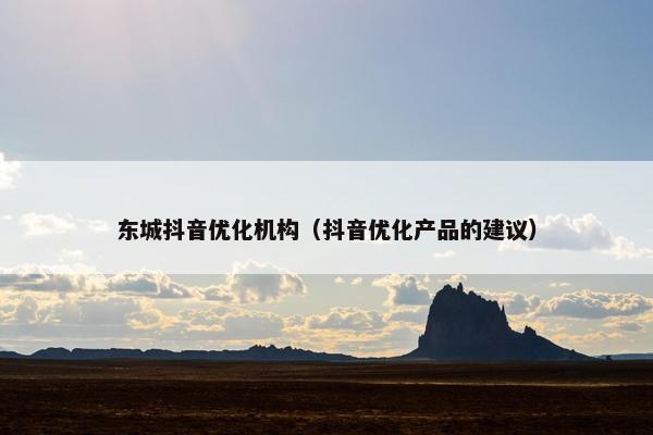 东城抖音优化机构（抖音优化产品的建议）
