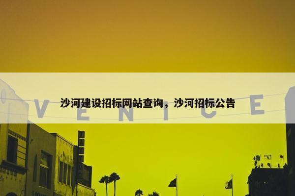沙河建设招标网站查询，沙河招标公告