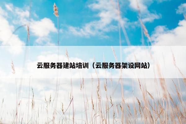 云服务器建站培训（云服务器架设网站）