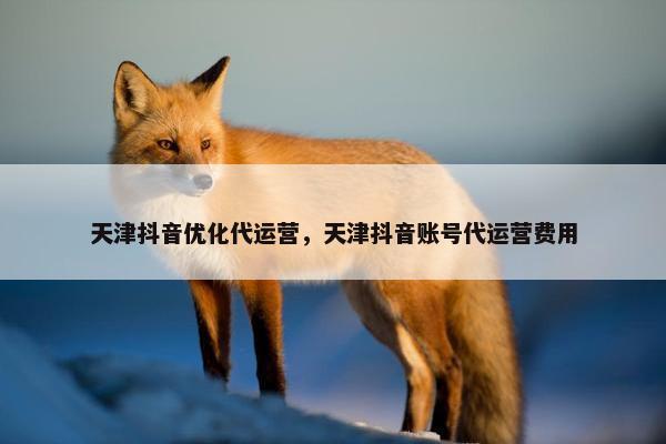 天津抖音优化代运营，天津抖音账号代运营费用