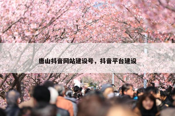 唐山抖音网站建设号，抖音平台建设