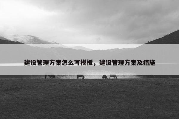 建设管理方案怎么写模板，建设管理方案及措施
