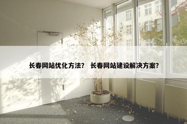 长春网站优化方法？ 长春网站建设解决方案？