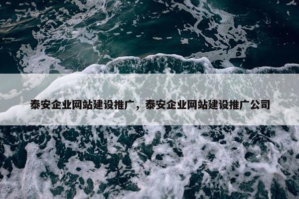 泰安企业网站建设推广，泰安企业网站建设推广公司