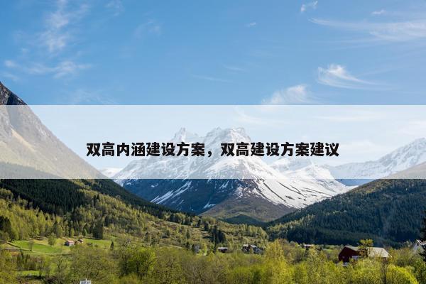 双高内涵建设方案，双高建设方案建议
