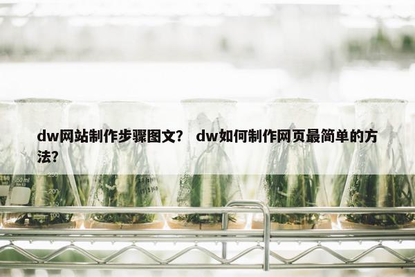 dw网站制作步骤图文？ dw如何制作网页最简单的方法？