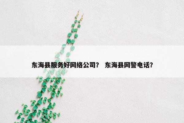 东海县服务好网络公司？ 东海县网警电话？