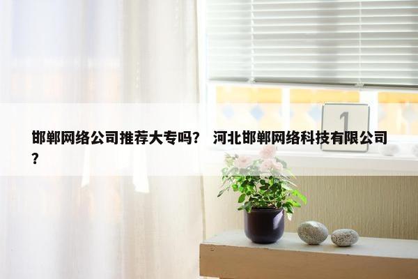 邯郸网络公司推荐大专吗？ 河北邯郸网络科技有限公司？