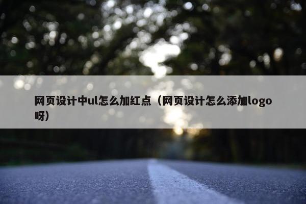 网页设计中ul怎么加红点（网页设计怎么添加logo呀）