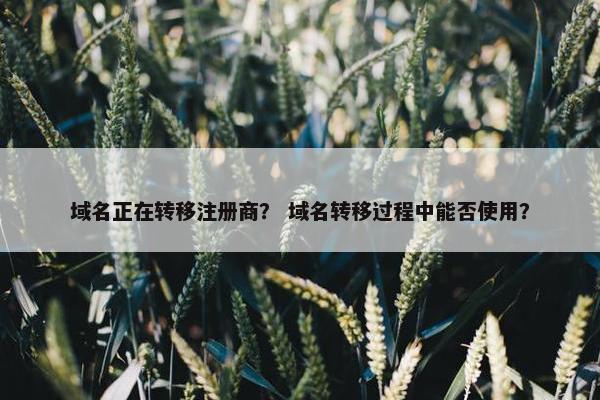 域名正在转移注册商？ 域名转移过程中能否使用？