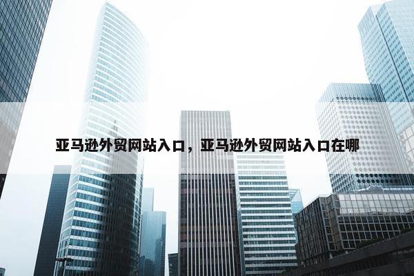 亚马逊外贸网站入口，亚马逊外贸网站入口在哪