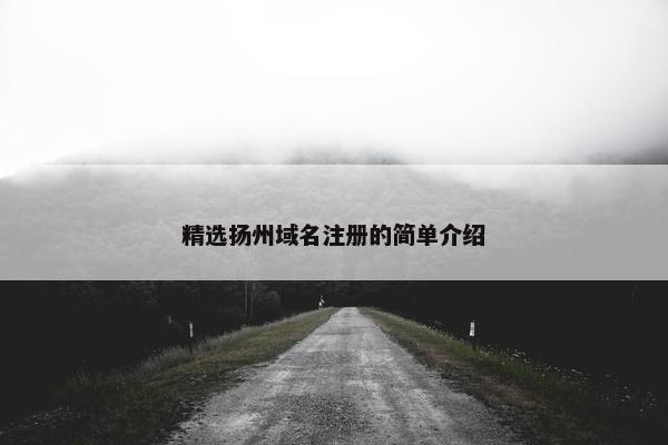 精选扬州域名注册的简单介绍