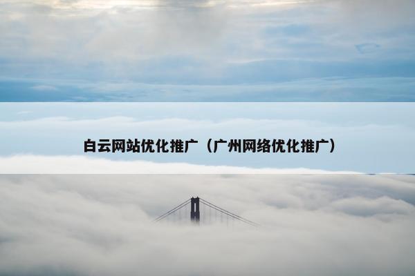 白云网站优化推广（广州网络优化推广）