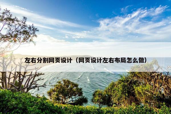 左右分割网页设计（网页设计左右布局怎么做）
