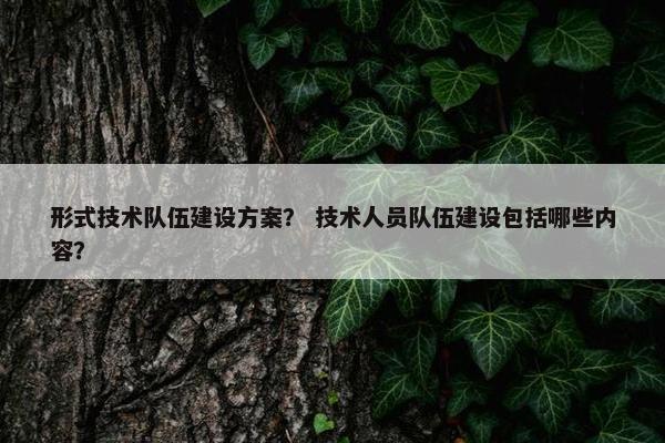 形式技术队伍建设方案？ 技术人员队伍建设包括哪些内容？