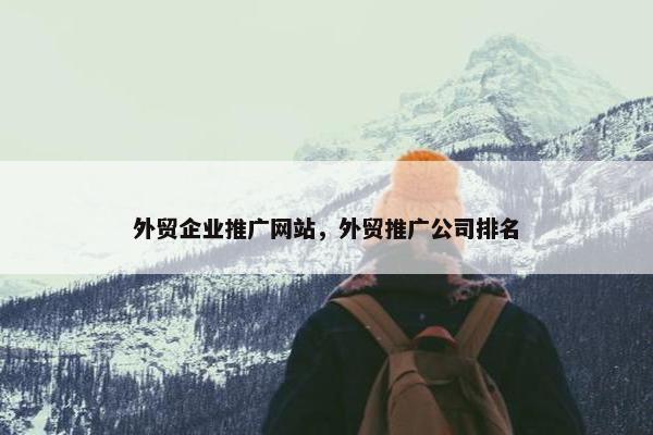 外贸企业推广网站，外贸推广公司排名