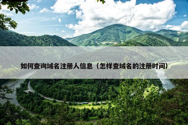 如何查询域名注册人信息（怎样查域名的注册时间）